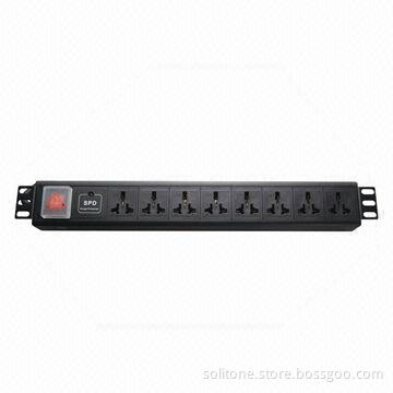 8-way PDU/Universal Plug Socket, 10A, 19-inch Network Cabinet, Sized 1.5U